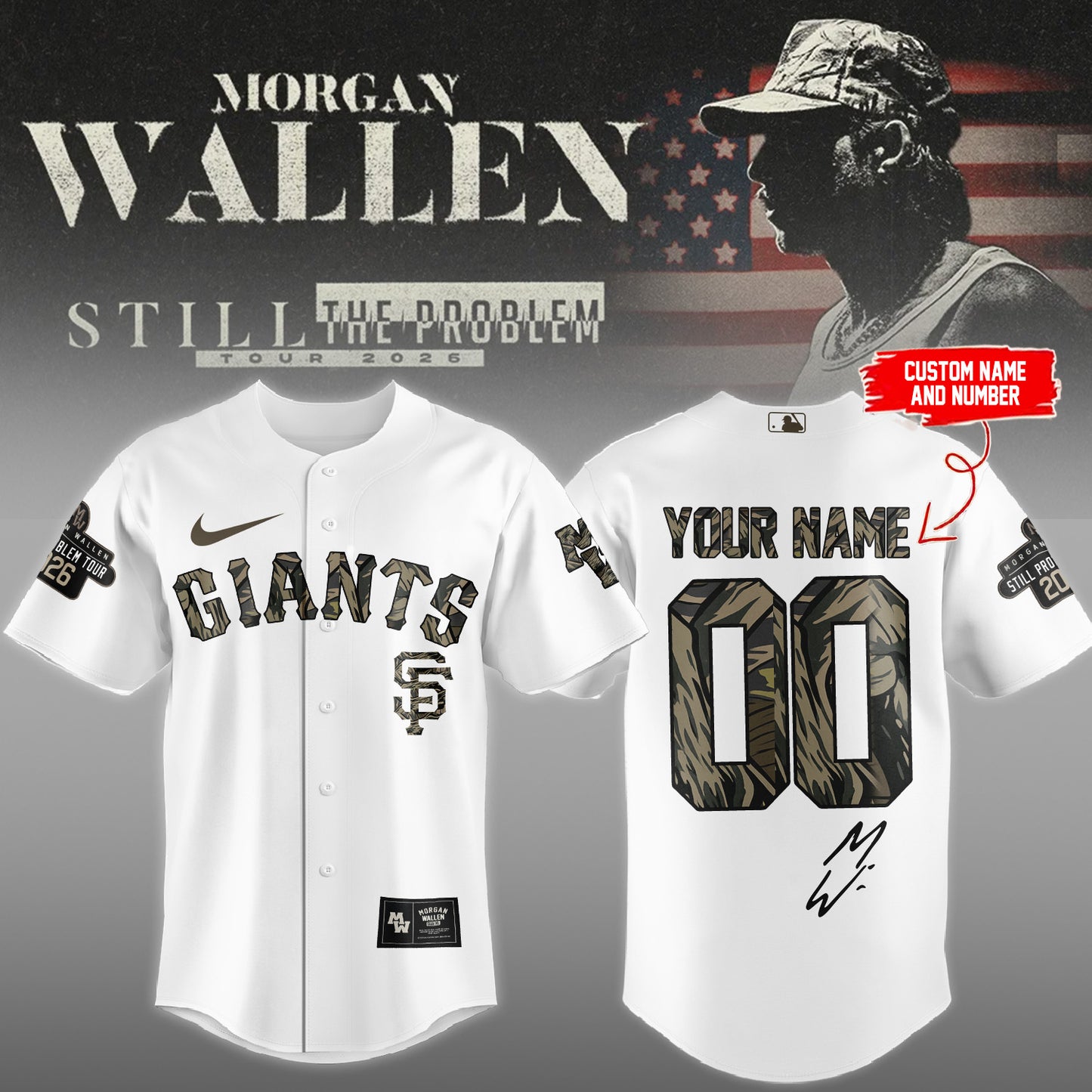 ALL TEAM x Morgan Wallen Still Problem Tour Jersey (Custom Name & Number)