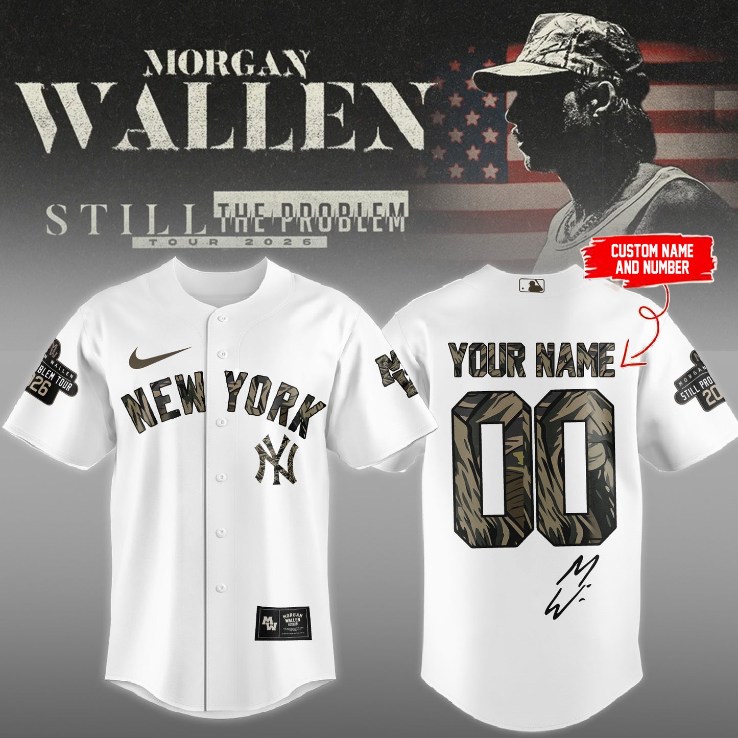 ALL TEAM x Morgan Wallen Still Problem Tour Jersey (Custom Name & Number)