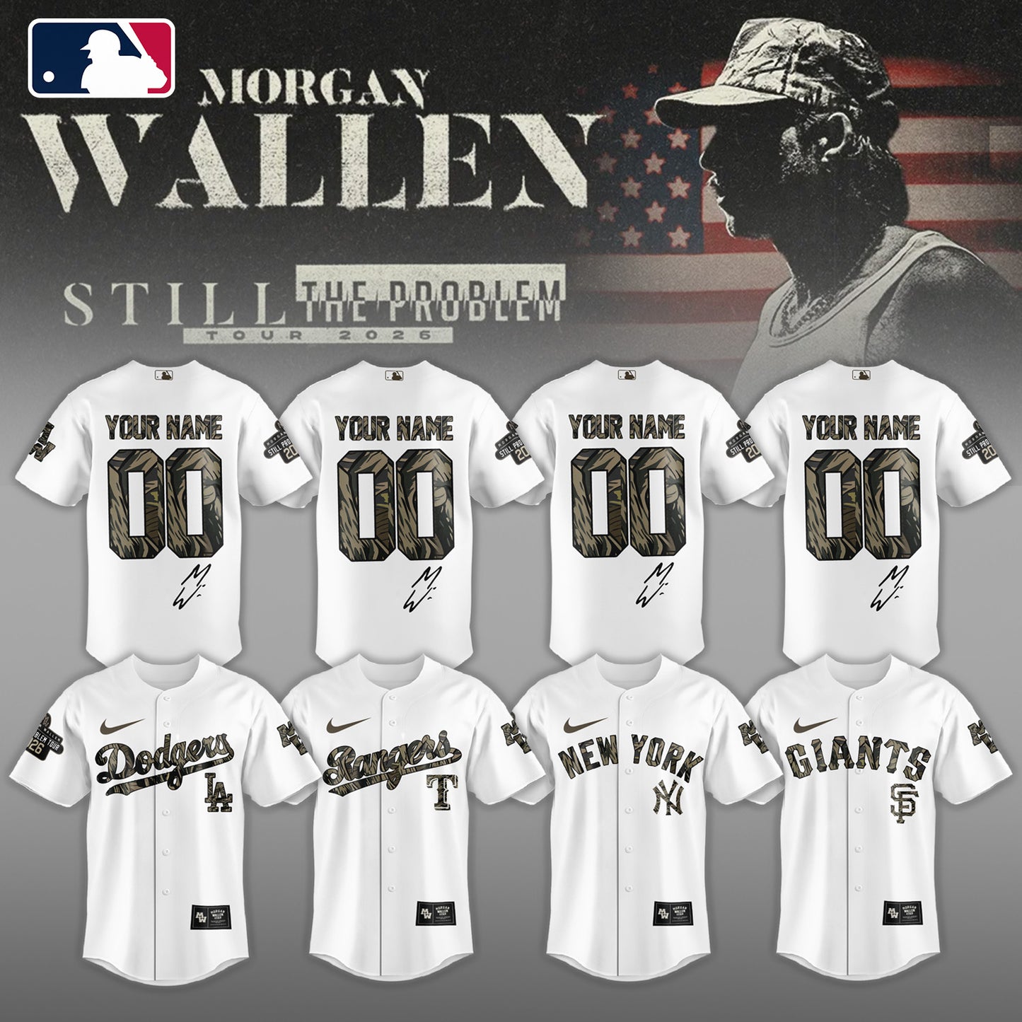 ALL TEAM x Morgan Wallen Still Problem Tour Jersey (Custom Name & Number)