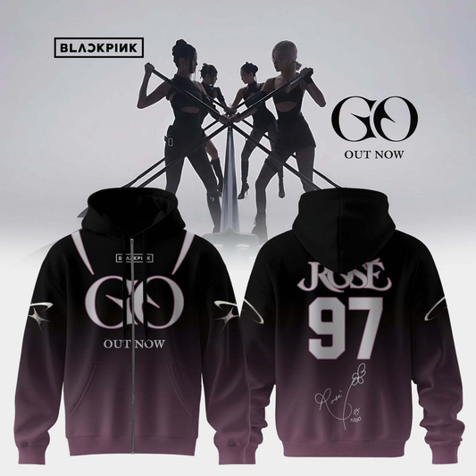 BLACKPINK ‘GO’ OUT NOW – Zip Hoodie ( Rose )