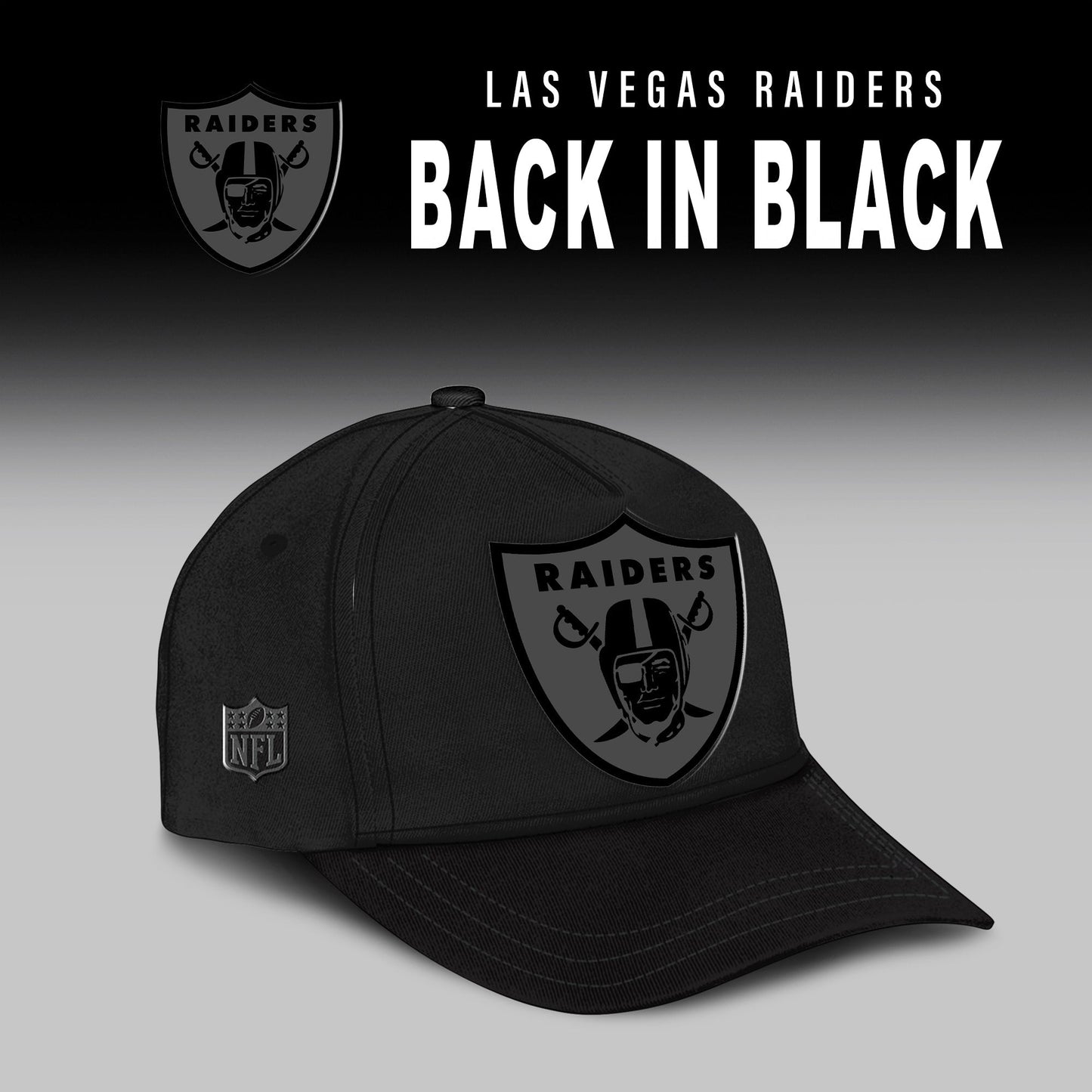 Las Vegas Raiders Back In Black Half Zip Hoodie