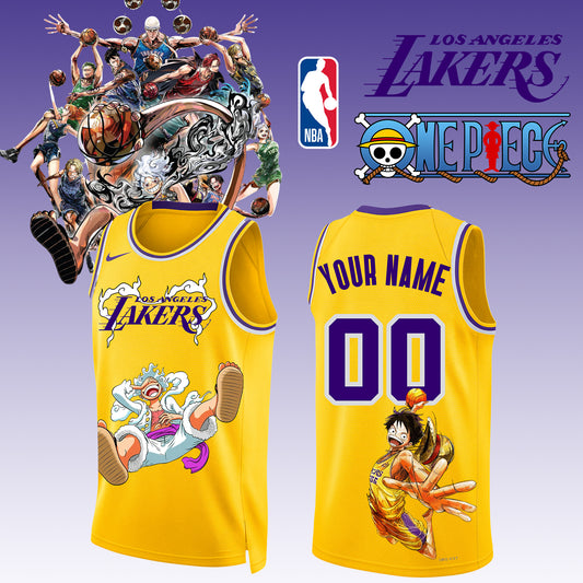 _,ONE PIECE × NBA Los Angeles Lakers 2025 Jersey ( Custom Name &amp; Number ) 2