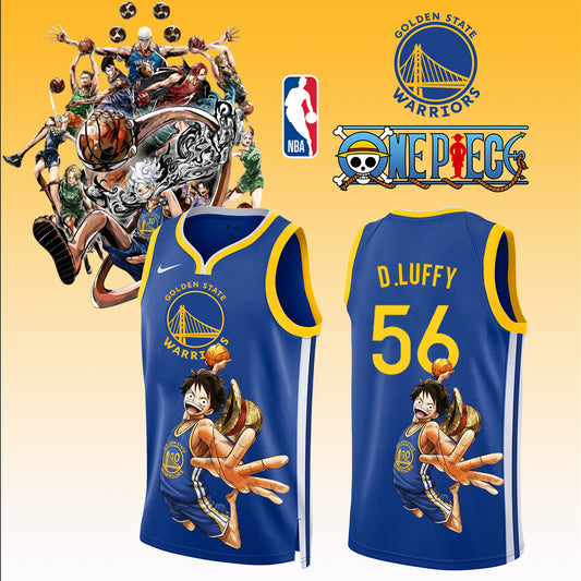 _,,ONE PIECE × NBA Golden State Warriors 2025 Jersey 1