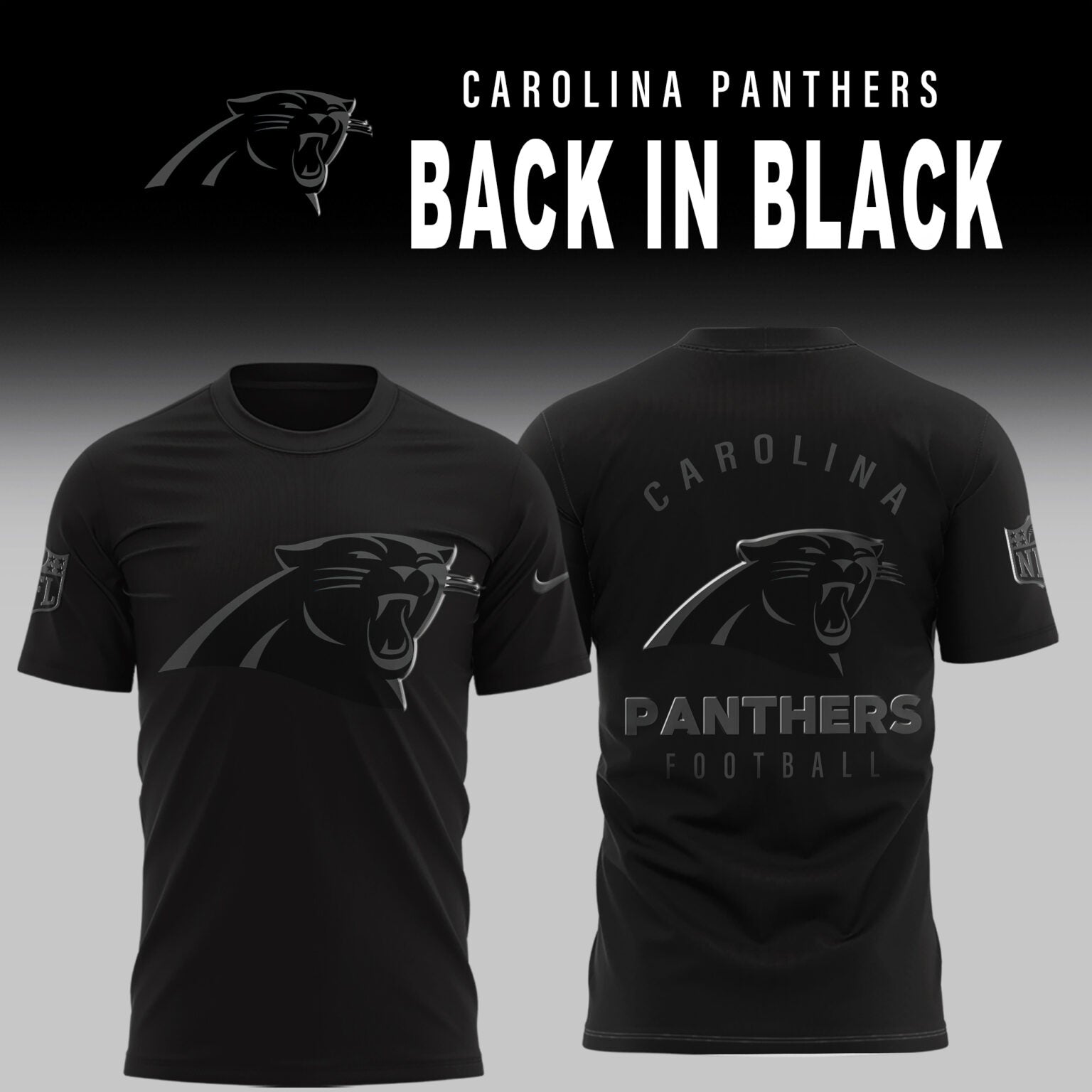 Carolina Panthers 2025 Back In Black Limited Edition Combo TShirt