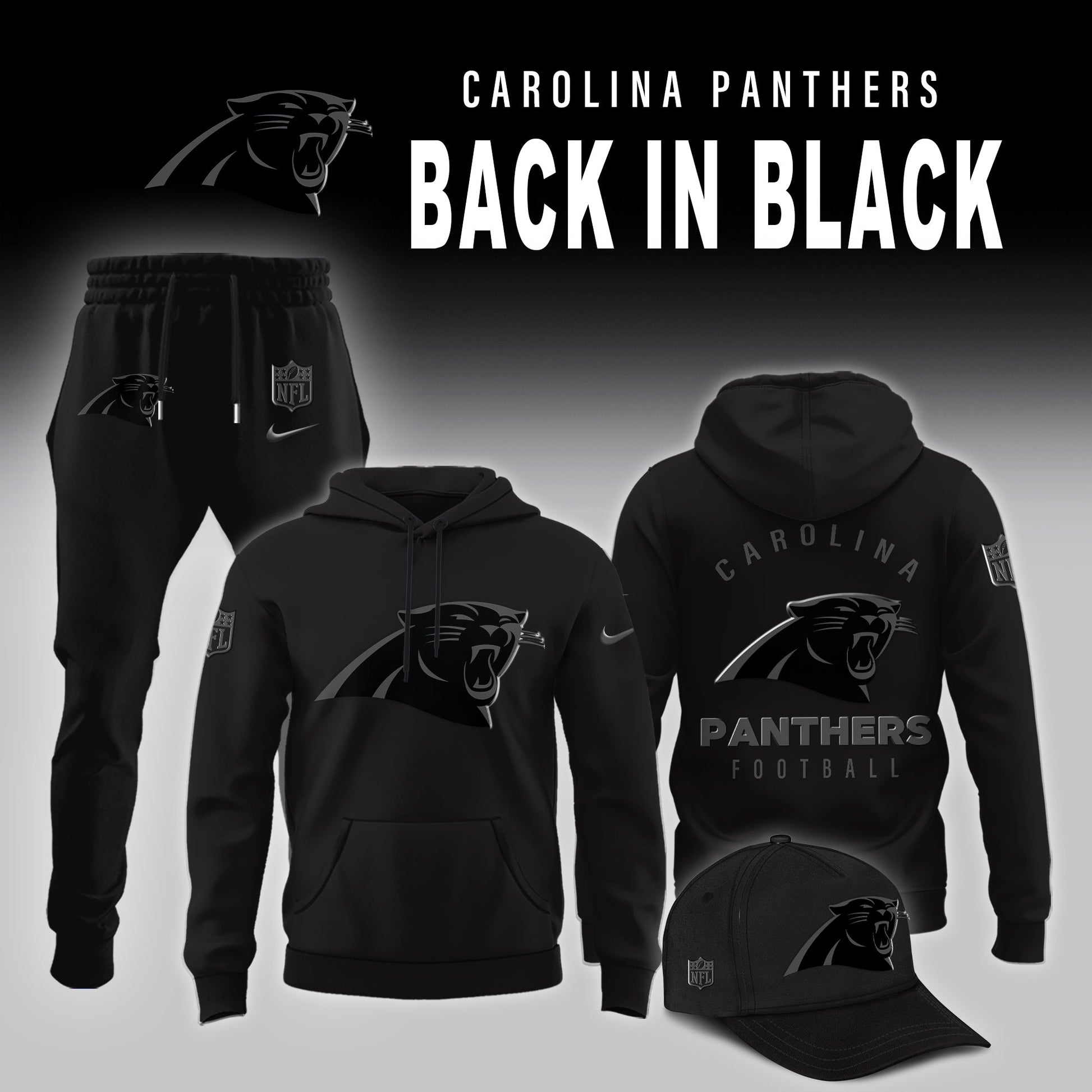 Carolina Panthers 2025 Back In Black Limited Edition Combo Hoodie