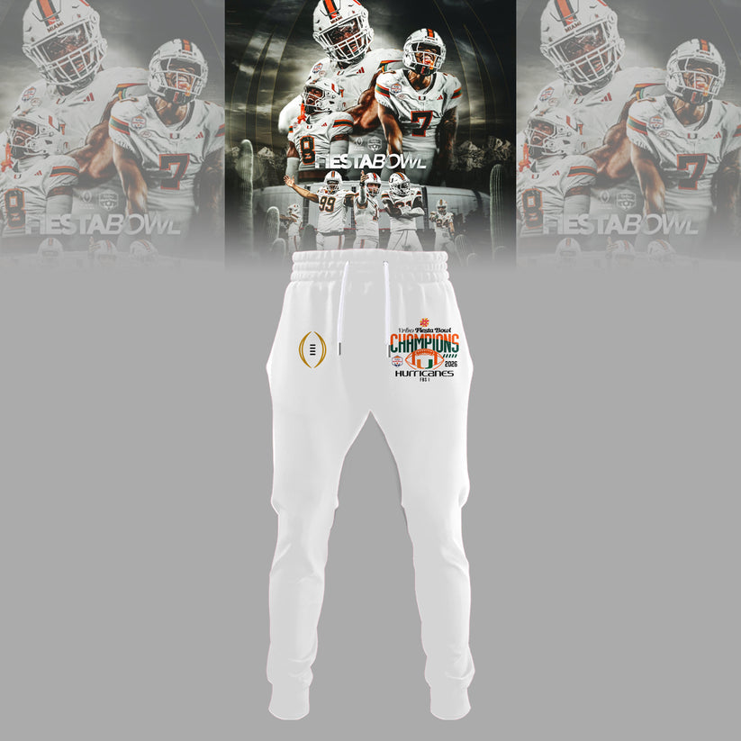 Miami Hurricanes College Football Playoff 2025 Fiesta Bowl Champions Combo T-Shirt
