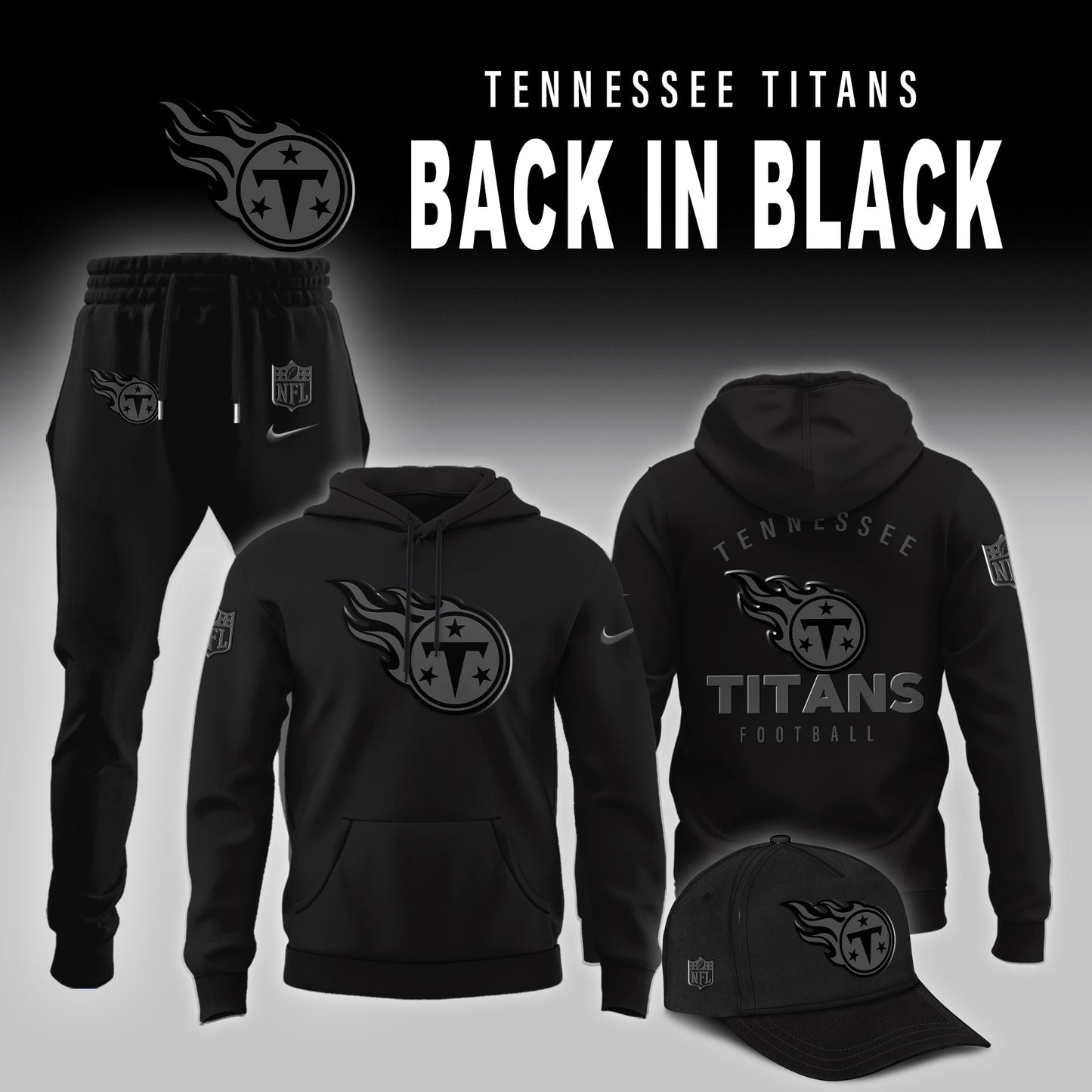 Tennessee Titans 2025 Back In Black Limited Edition Combo Hoodie