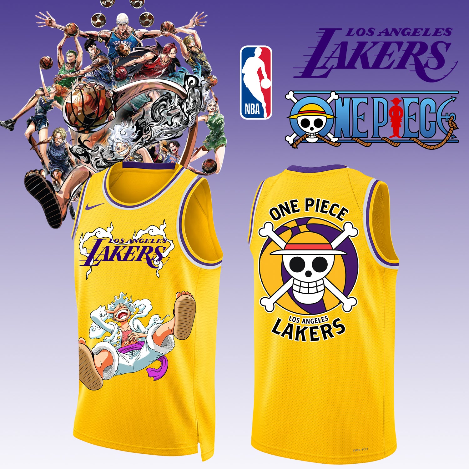 _,ONE PIECE × NBA Los Angeles Lakers 2025 Jersey 2