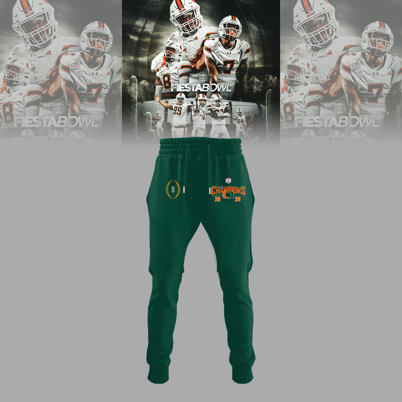 Miami Hurricanes College Football Playoff 2025 Fiesta Bowl Champions Combo Hoodie