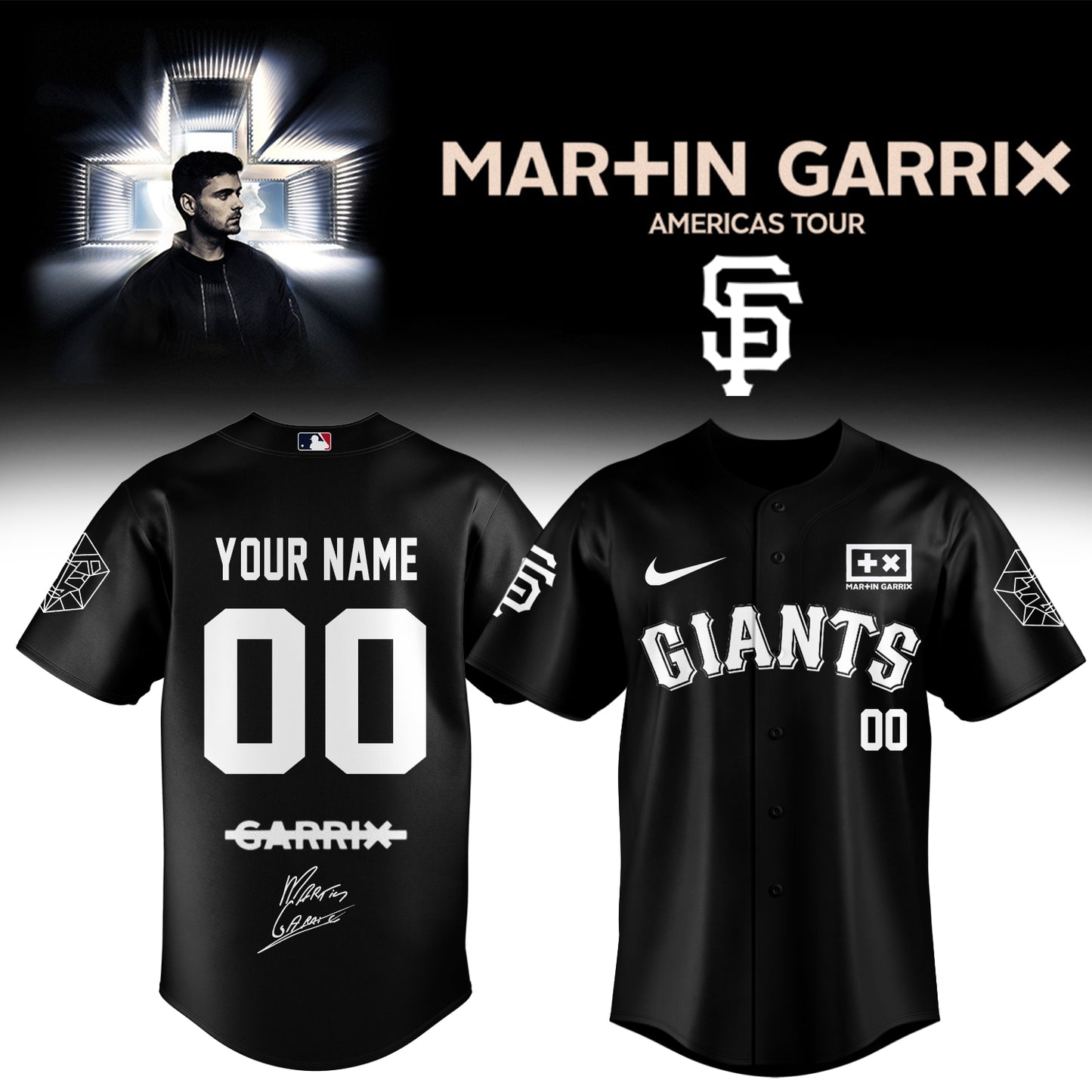 .BASEBALL ALL TEAMS x Martin Garrix AMERICAS TOUR Jersey2 (Custom Name & Number)