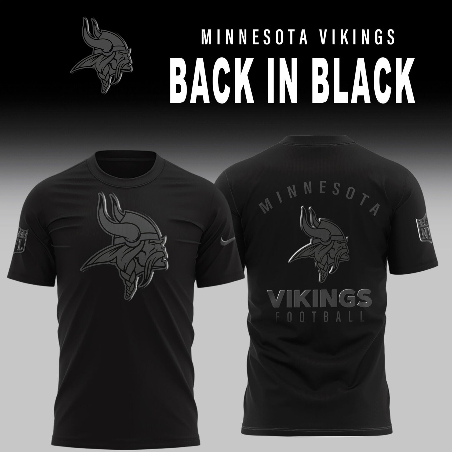 Minnesota Vikings 2025 Back In Black Limited Edition Combo TShirt