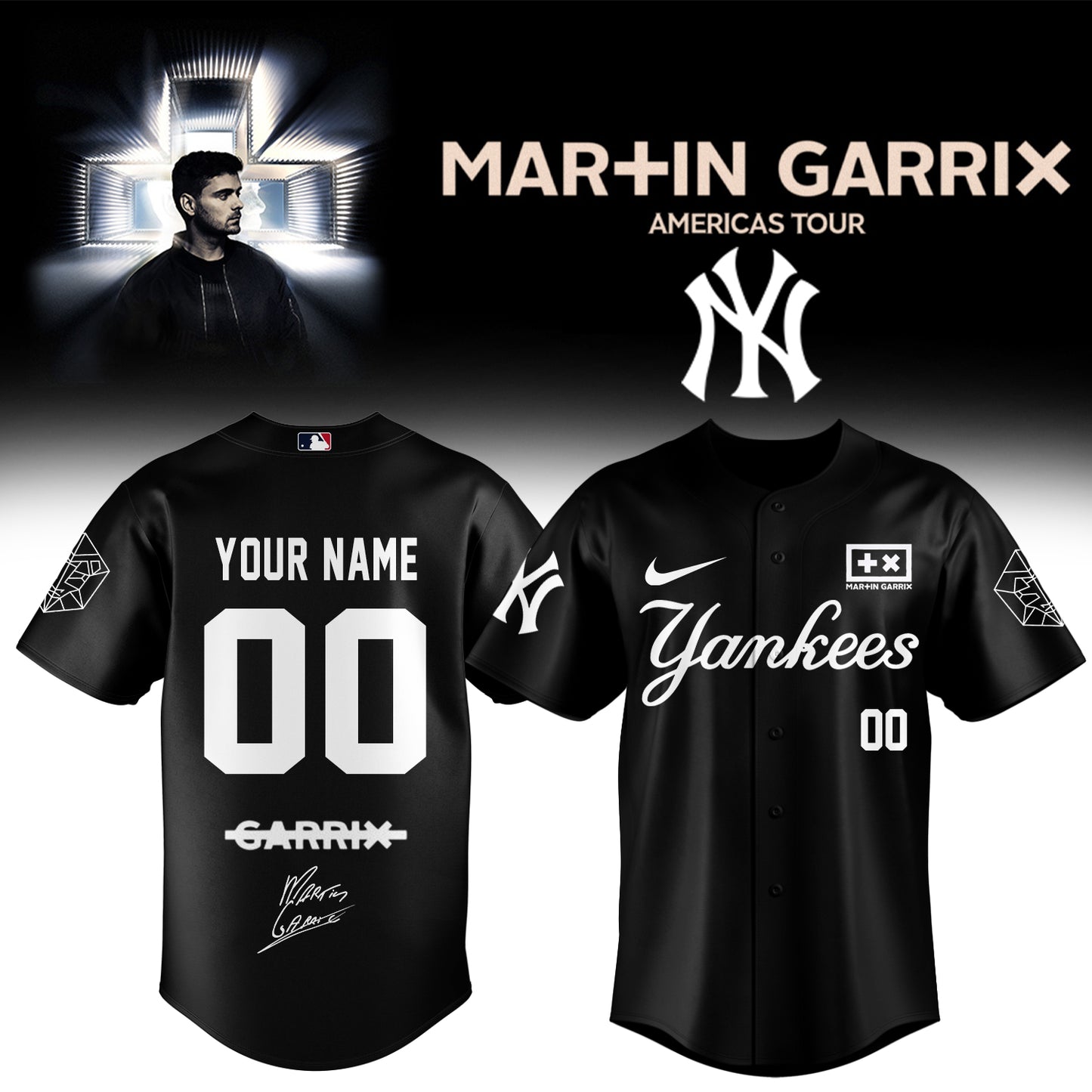 .BASEBALL ALL TEAMS x Martin Garrix AMERICAS TOUR Jersey2 (Custom Name & Number)