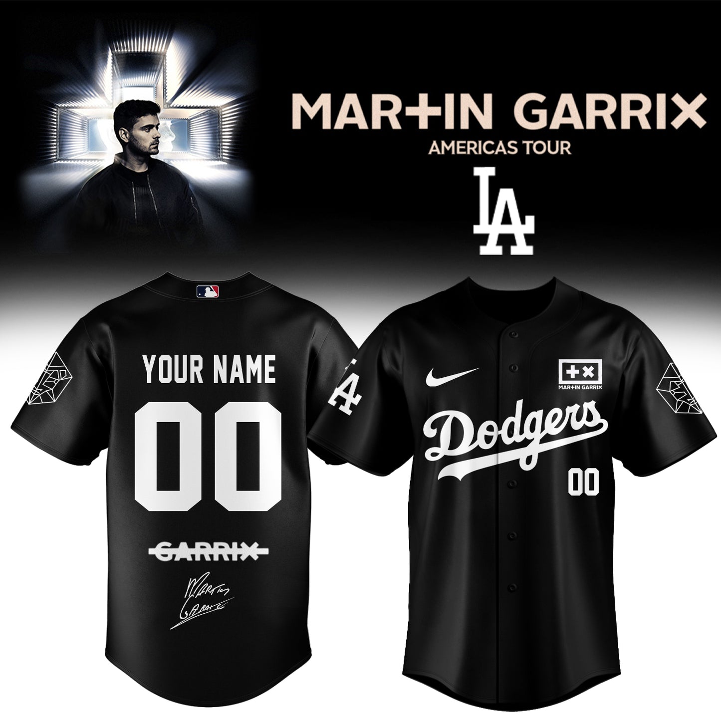 .BASEBALL ALL TEAMS x Martin Garrix AMERICAS TOUR Jersey2 (Custom Name & Number)