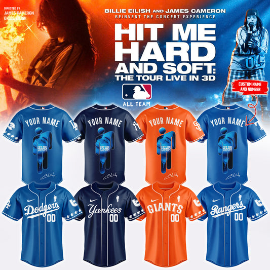 .Baseball x Billie Eilish HIT ME HARD AND SOFT: THE TOUR Jersey 8 (Custom Name & Number)
