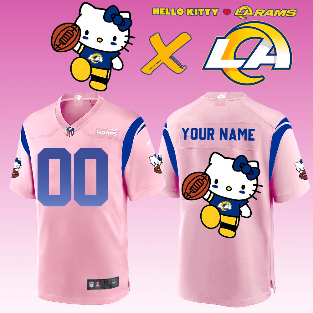 .Los Angeles Rams x Hello Kitty Limited Jersey (Custom Name & Number)