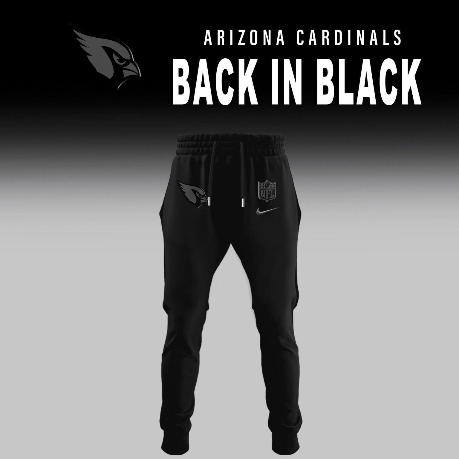 Arizona Cardinals Back In Black Half Zip Hoodie