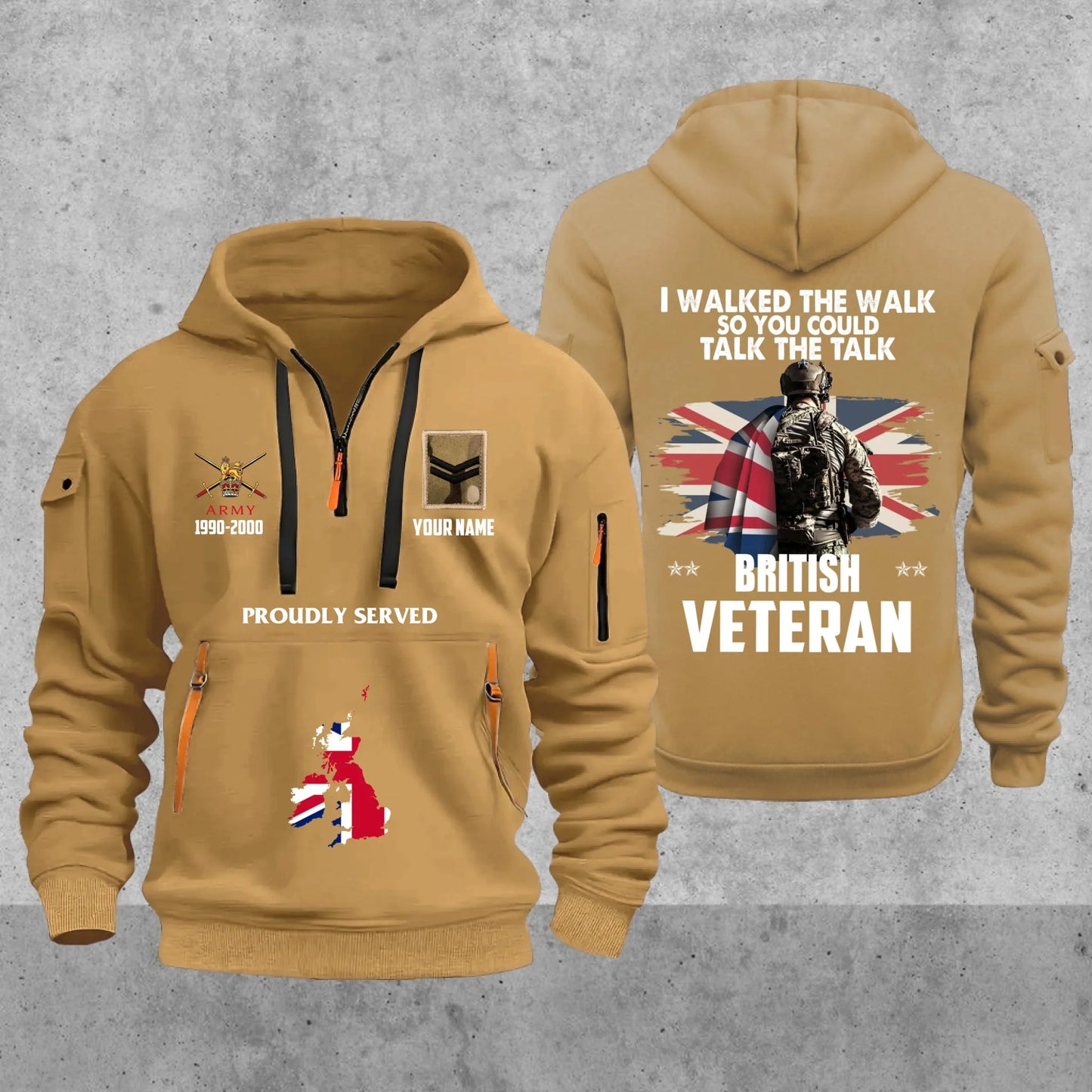 Personalized UK Soldier/ Veteran With Name, Year And Rank Zip Hoodie Multicolor - 17666208