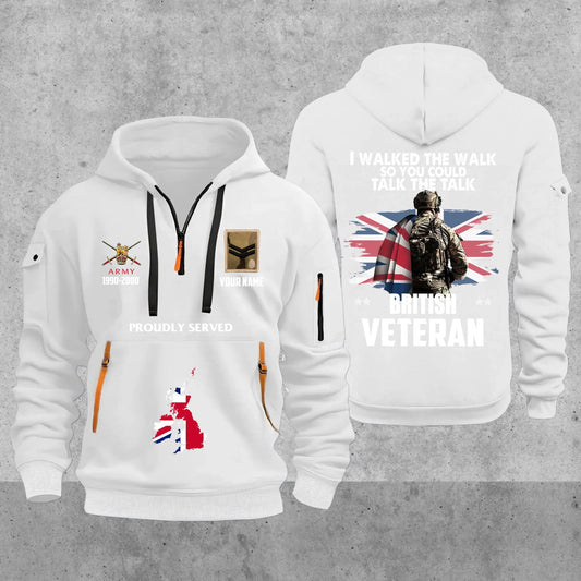 Personalized UK Soldier/ Veteran With Name, Year And Rank Zip Hoodie Multicolor