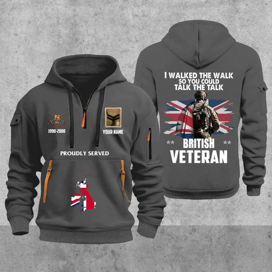 Personalized UK Soldier/ Veteran With Name, Year And Rank Zip Hoodie Multicolor