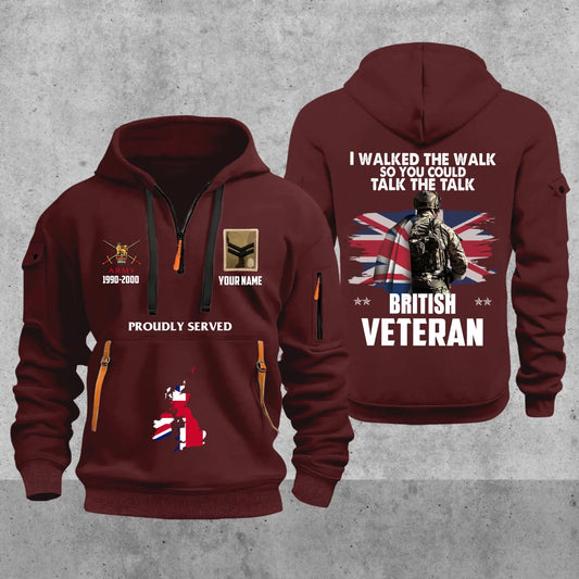 Personalized UK Soldier/ Veteran With Name, Year And Rank Zip Hoodie Multicolor