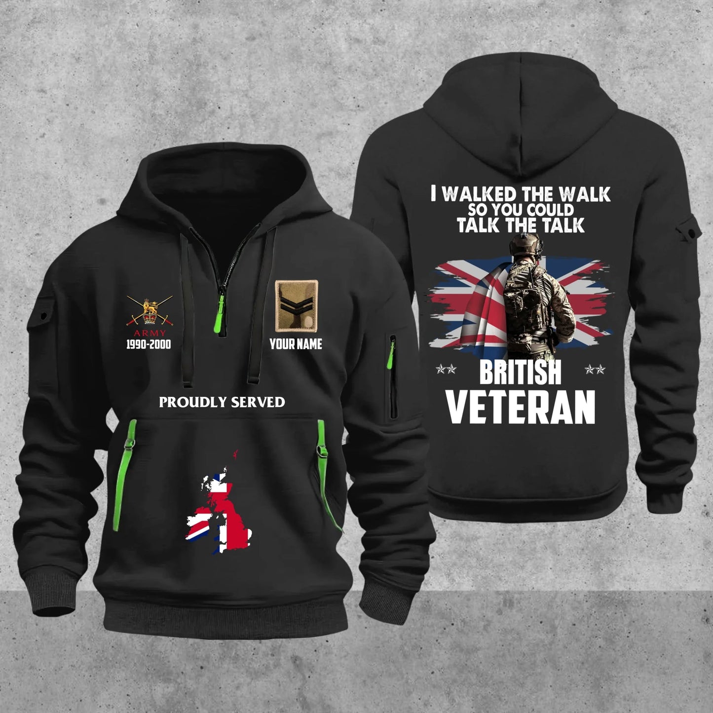 Personalized UK Soldier/ Veteran With Name, Year And Rank Zip Hoodie Multicolor - 17666208