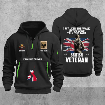 Personalized UK Soldier/ Veteran With Name, Year And Rank Zip Hoodie Multicolor