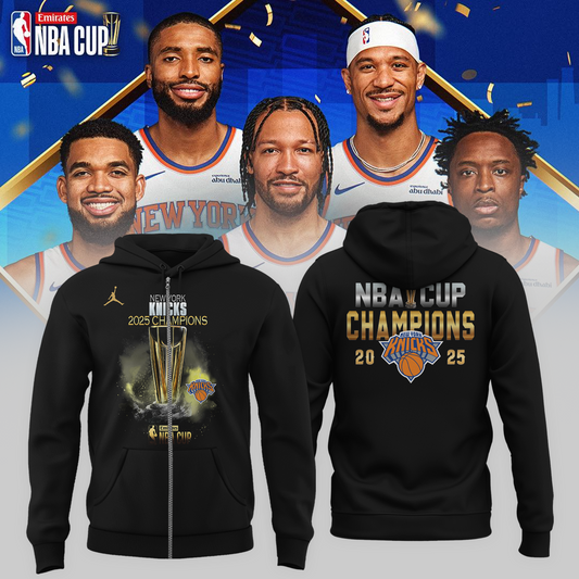 New York Knicks 2025 Cup Champions Zip Hoodie