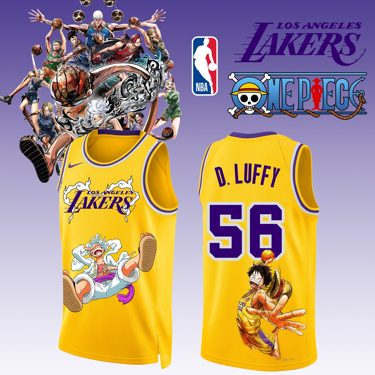 _,ONE PIECE × NBA Los Angeles Lakers 2025 Jersey 2
