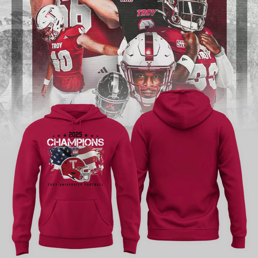 Troy University Football 2025 IS4S SALUTE TO VETERANS BOWL Champions Hoodie