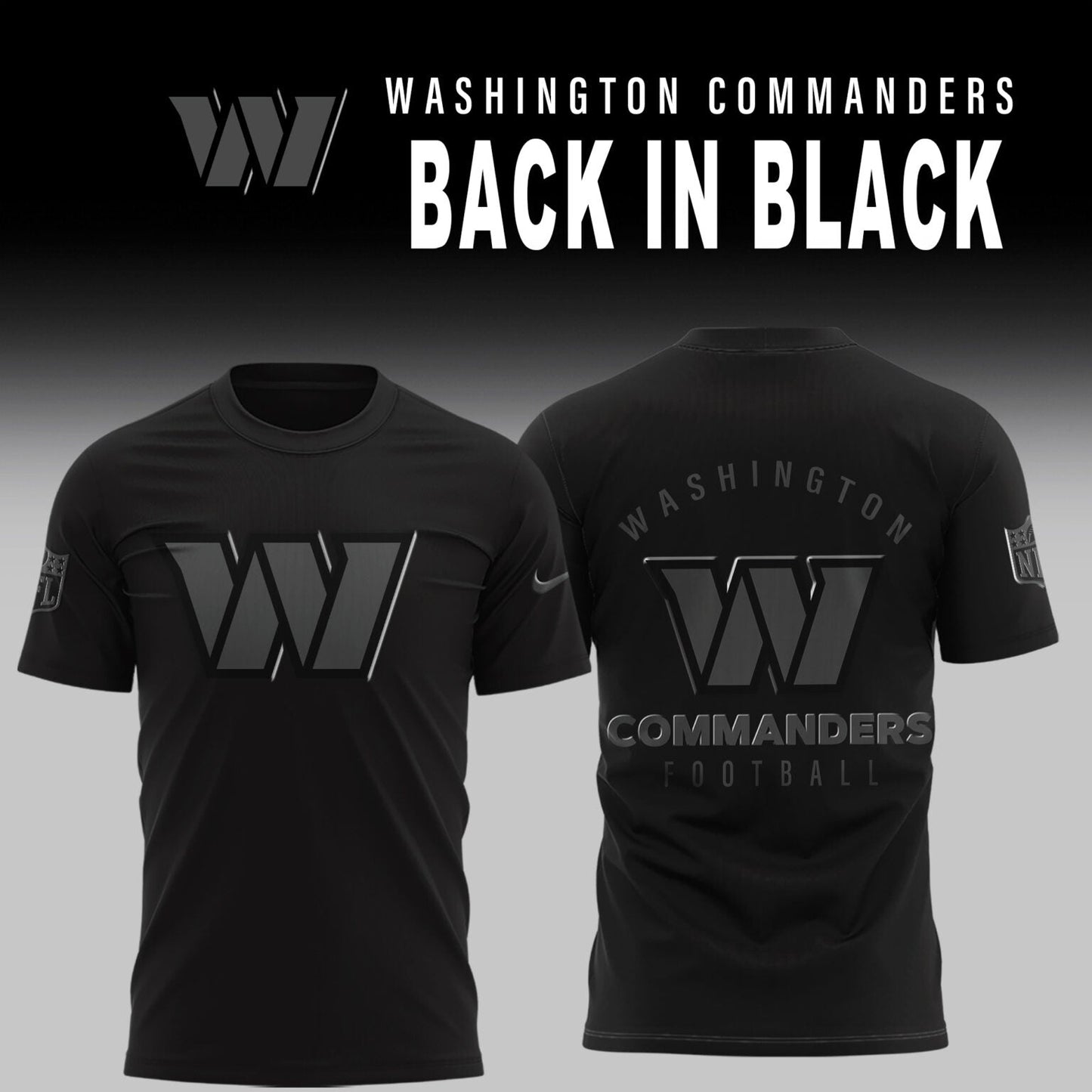 Washington Commanders 2025 Back In Black Limited Edition Combo TShirt