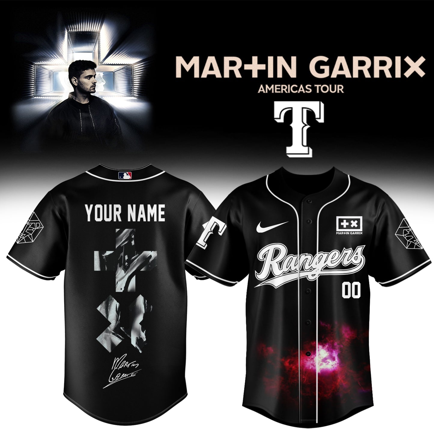 .BASEBALL ALL TEAMS x Martin Garrix AMERICAS TOUR Jersey 3 (Custom Name & Number)