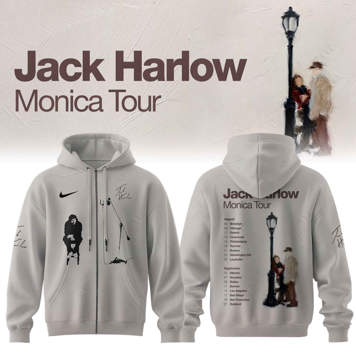 Jack Harlow “Monica Tour” Merch – Limited Zip Hoodie