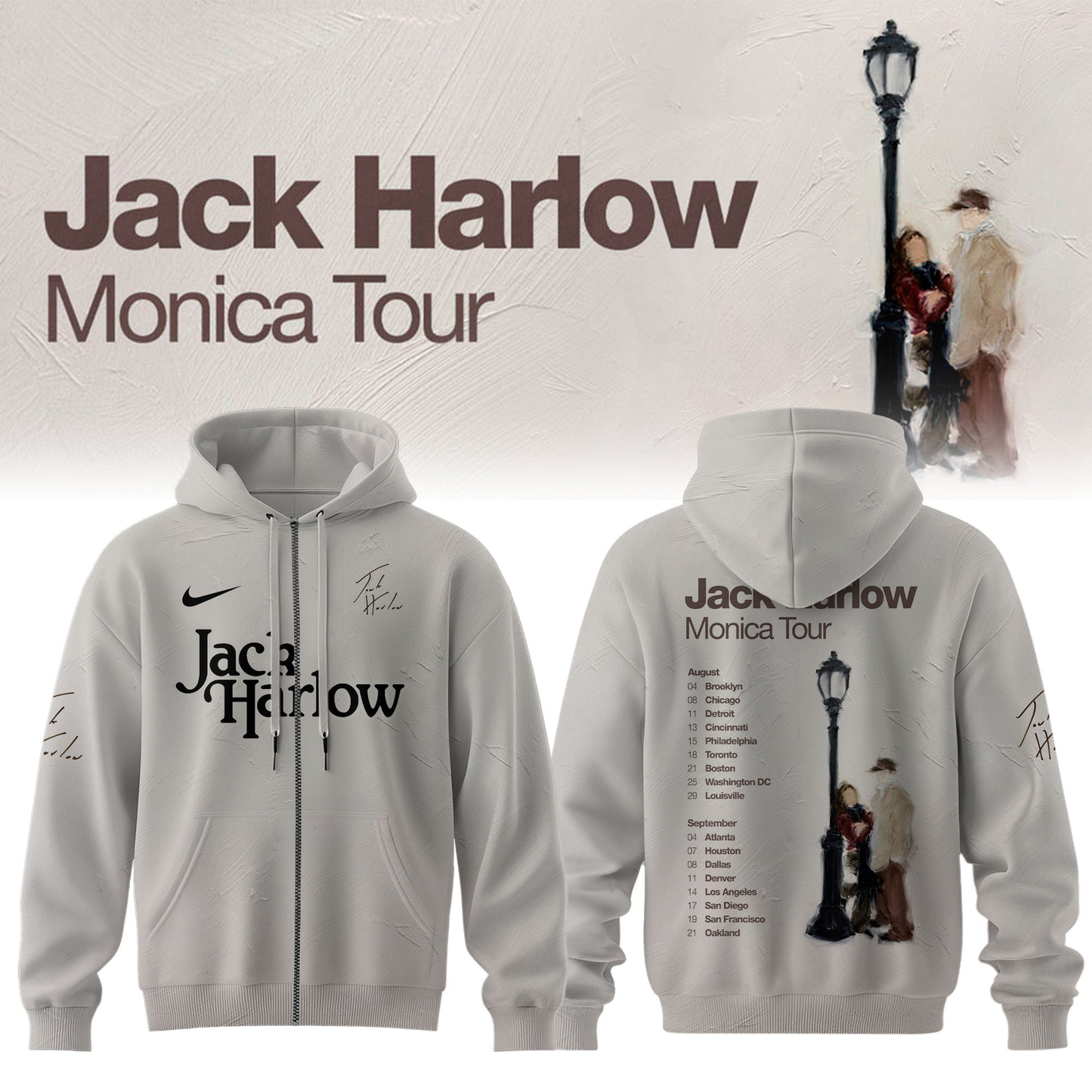 Jack Harlow “Monica Tour” Merch – Limited Zip Hoodie