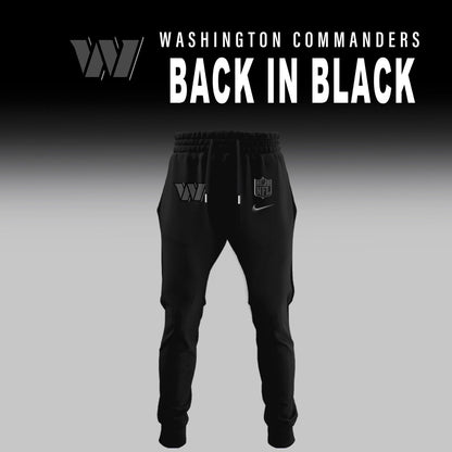 Washington Commanders Back In Black Half Zip Hoodie
