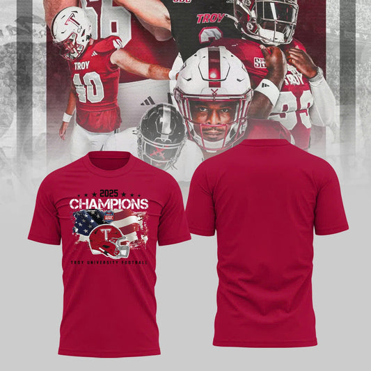 Troy University Football 2025 IS4S SALUTE TO VETERANS BOWL Champions TShirt