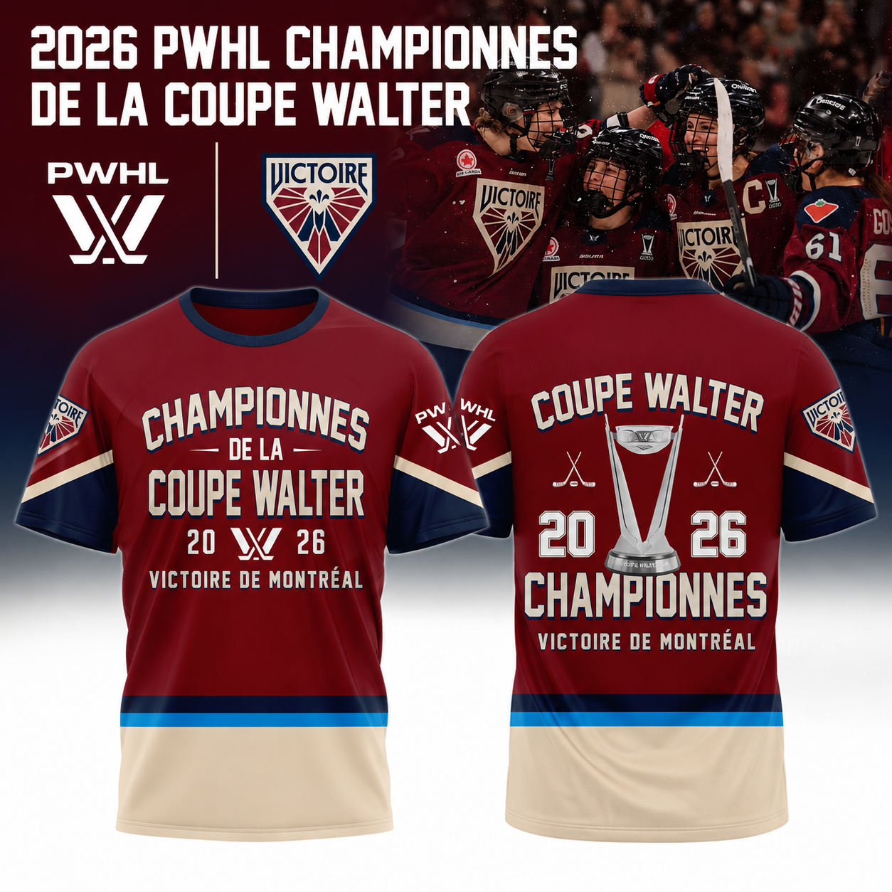 . The Victoire Tshirt Championnes PWHL 2026 Édition Limitée
