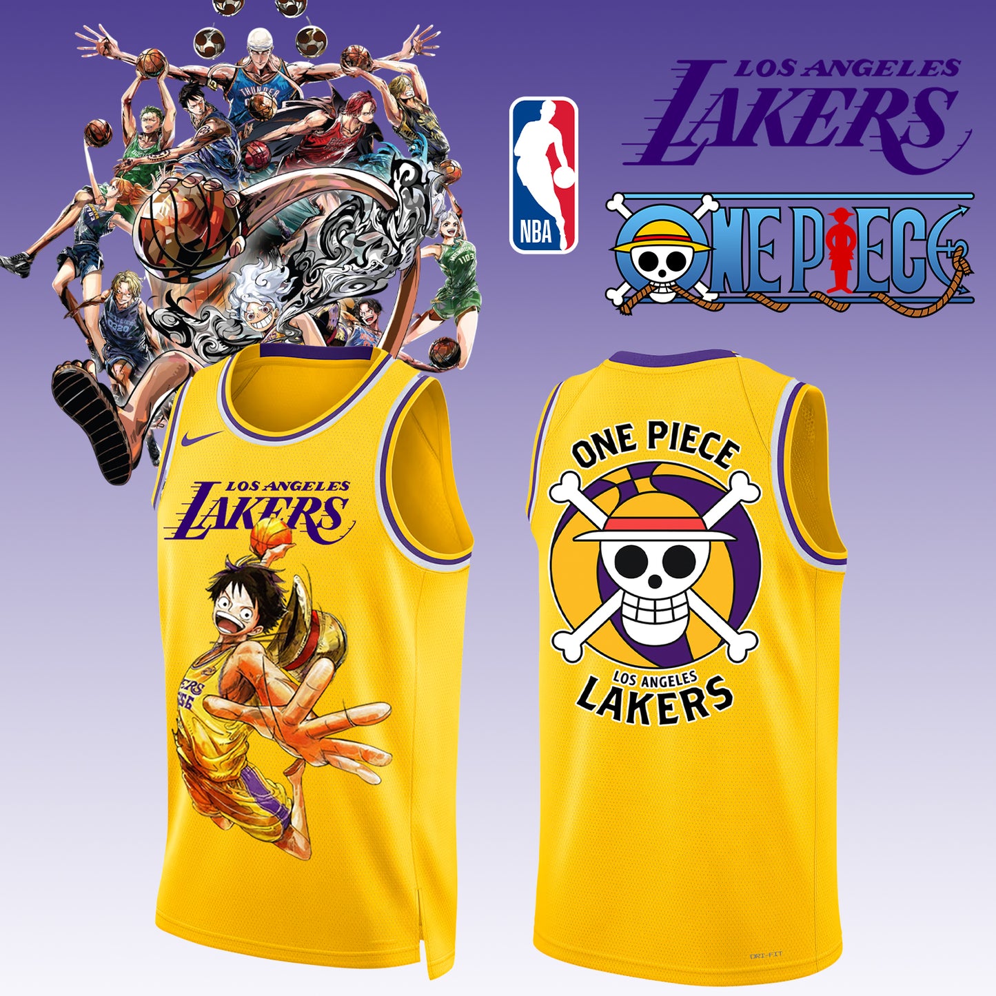 _,,ONE PIECE × NBA Los Angeles Lakers 2025 Jersey 3