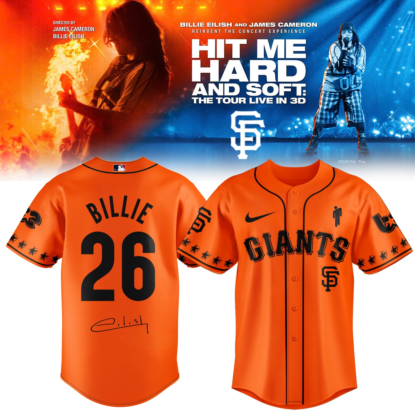 .Baseball x Billie Eilish HIT ME HARD AND SOFT: THE TOUR Jersey 6