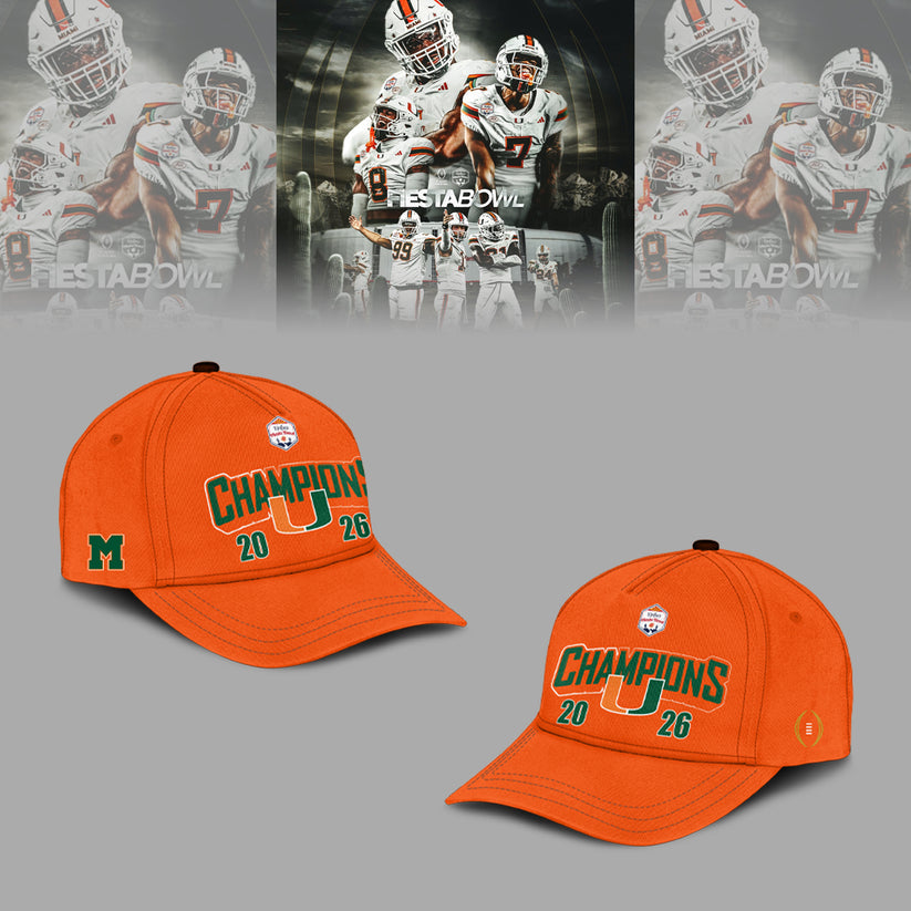 Miami Hurricanes College Football Playoff 2025 Fiesta Bowl Champions Combo Hoodie