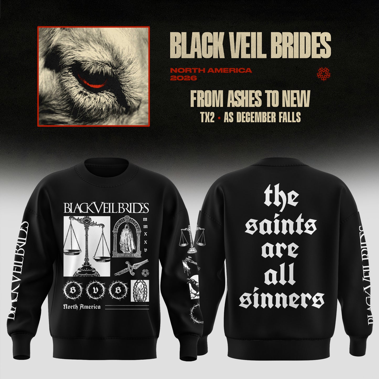 Black Veil Brides – From Ashes To New Tour (North America 2026) Sweater