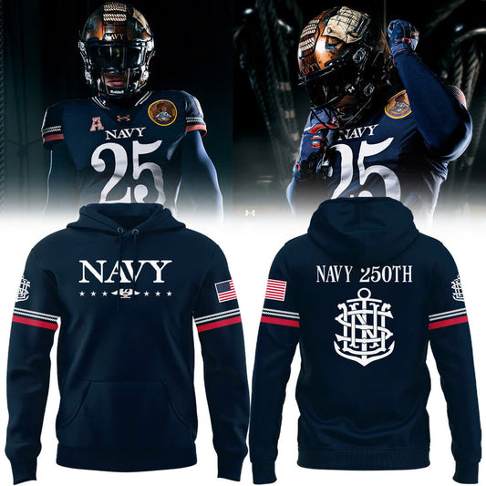 Navy Midshipmen 250th Anniversary Uniform Sideline Collection Replica Hoodie v2