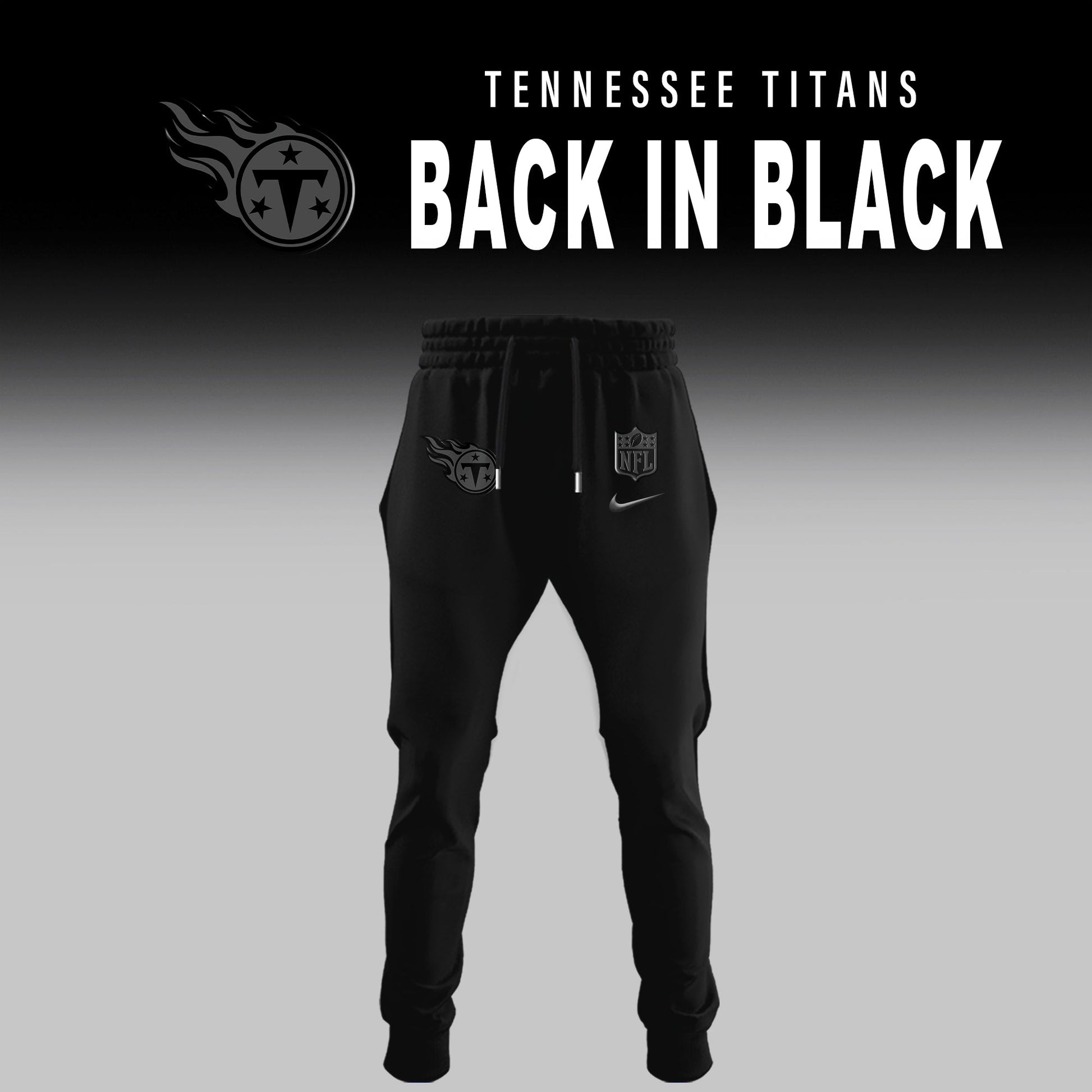 Tennessee Titans Back In Black Half Zip Hoodie