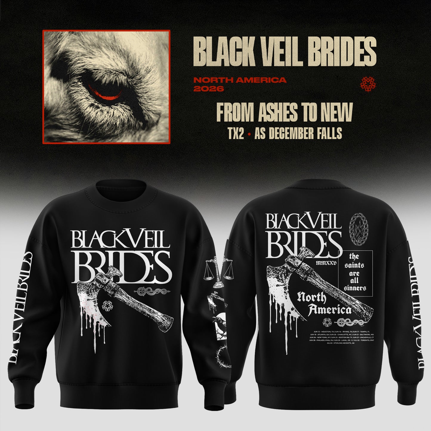 Black Veil Brides – From Ashes To New Tour (North America 2026) Sweater