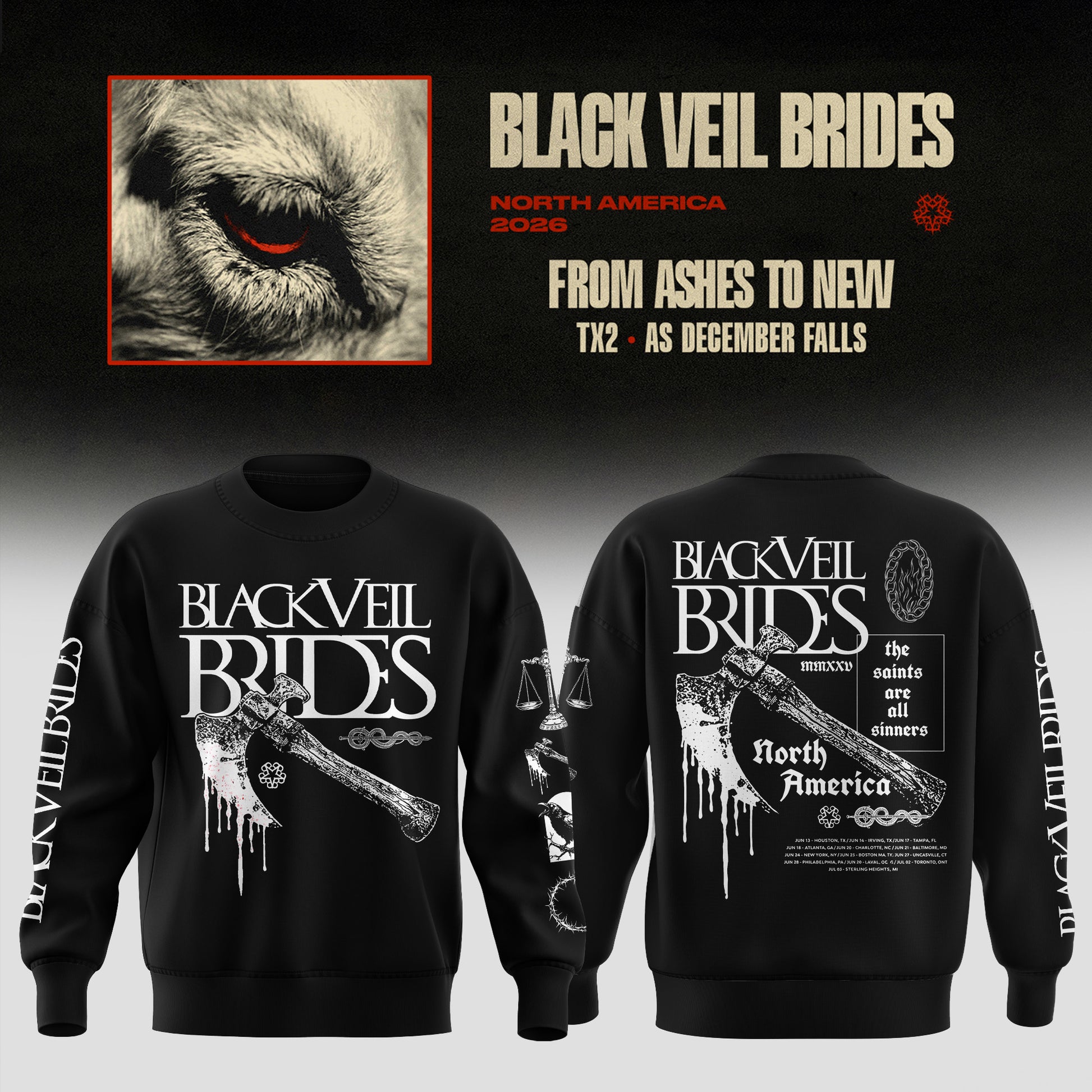 Black Veil Brides – From Ashes To New Tour (North America 2026) Sweater