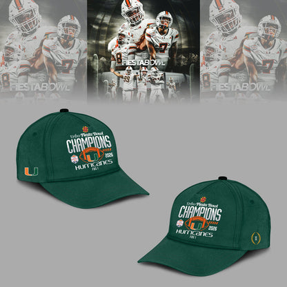 Miami Hurricanes College Football Playoff 2025 Fiesta Bowl Champions Combo T-Shirt