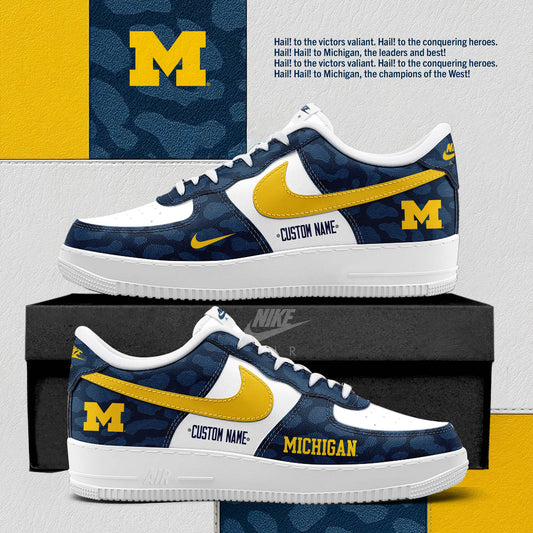 _ Michigan Wolverines Special Edition Camo AF1 Sneakers