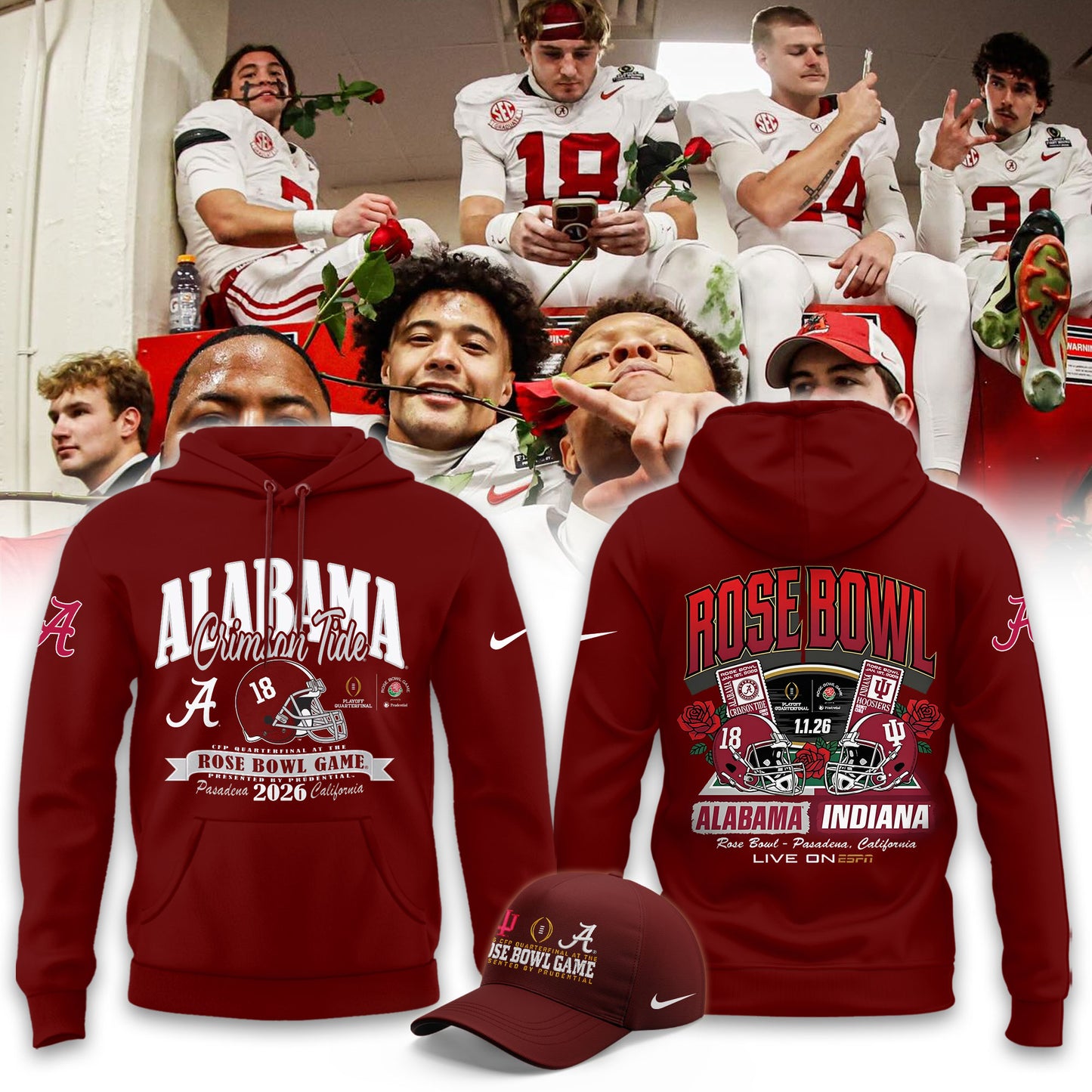_Alabama Crimson Tide 2026 Rose Bowl Limited Hoodie