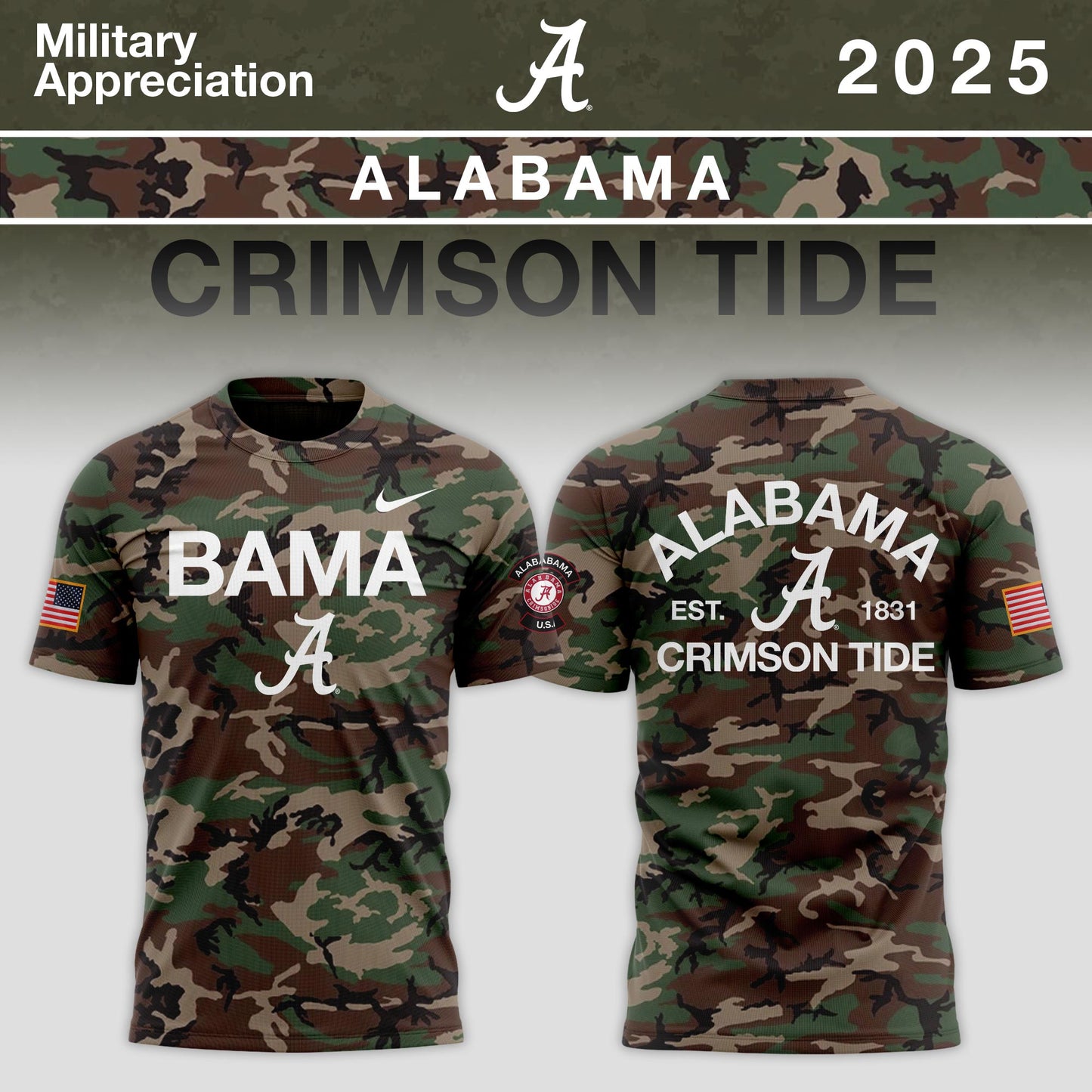 _ Alabama Crimson Tide 2025 Military Appreciation Limited Edition T-shirt