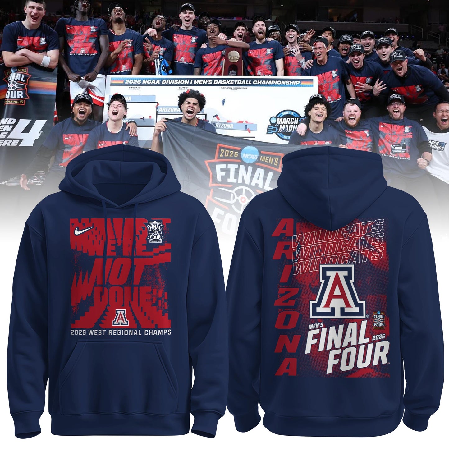 _ Arizona Men’s Basketball 2026 Final Four Locker Room Hoodie
