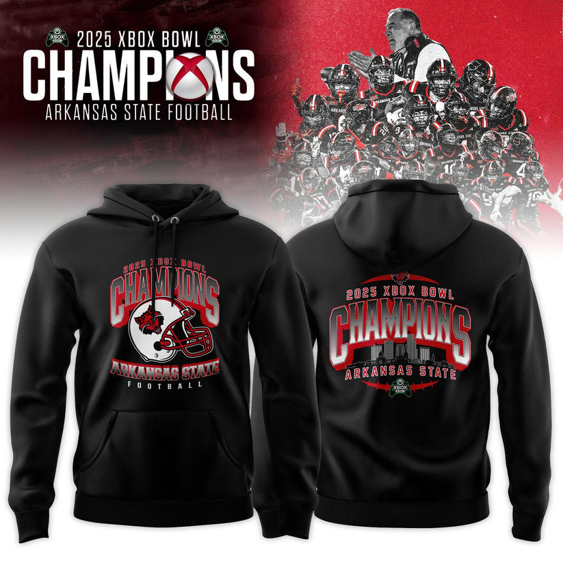 Arkansas State Red Wolves 2025 Xbox Bowl Champions Combo Hoodie